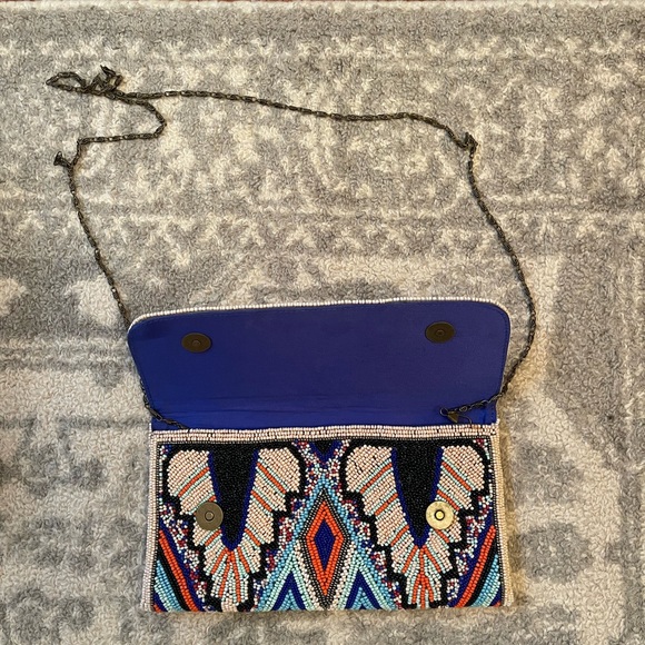 Anthropologie Blue Wings Clutch - Picture 5 of 8